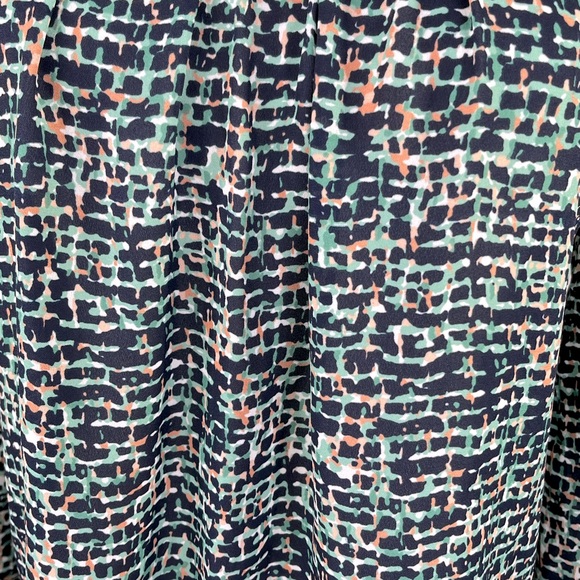 PAPERMOON (Stitch Fix) Printed 3/4 Sleeve Blouse Strappy Back Black/Multi-PXS - Picture 2 of 3